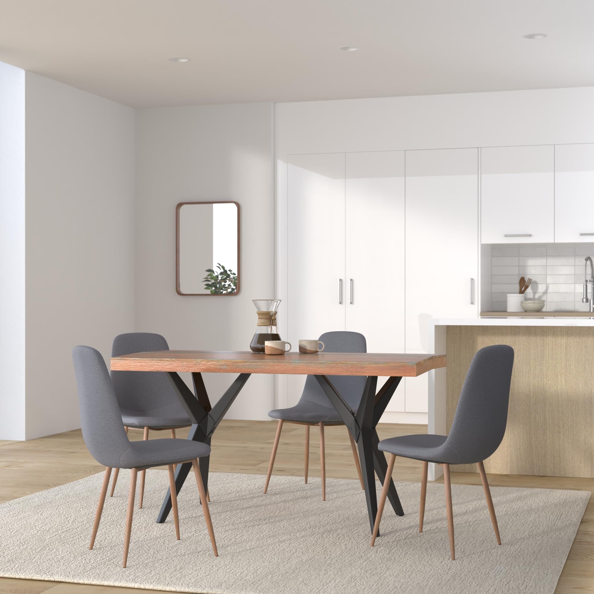 vidaXL Dining Table Solid Reclaimed Wood Wooden Dining Table Kitchen Table Dinner Table Dining Room Kitchen Home Furniture 55.1&quot;x27.6&quot;