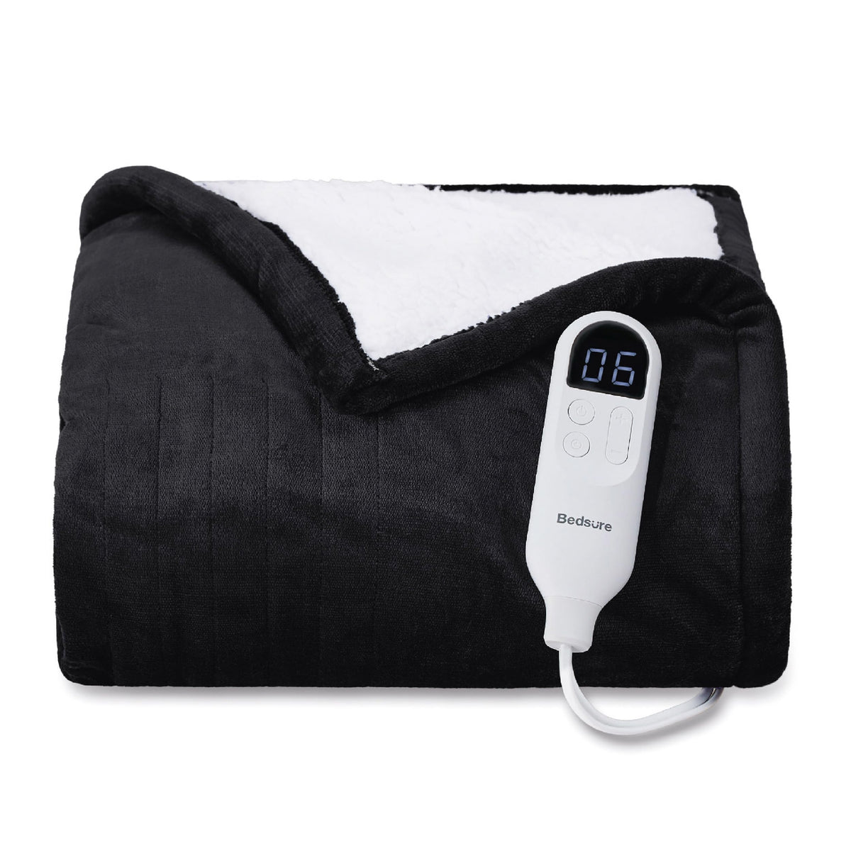 Bedsure Heated Blanket Electric Throw - Soft Flannel Electric Blanket, Heating Blanket With 4 Time Settings, 6 Heat Settings, An