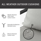 Crosley Furniture Otto 2-Piece Outdoor Chair Set, Dining Patio Chairs for Deck, Backyard, Matte Black with Gray Cushions