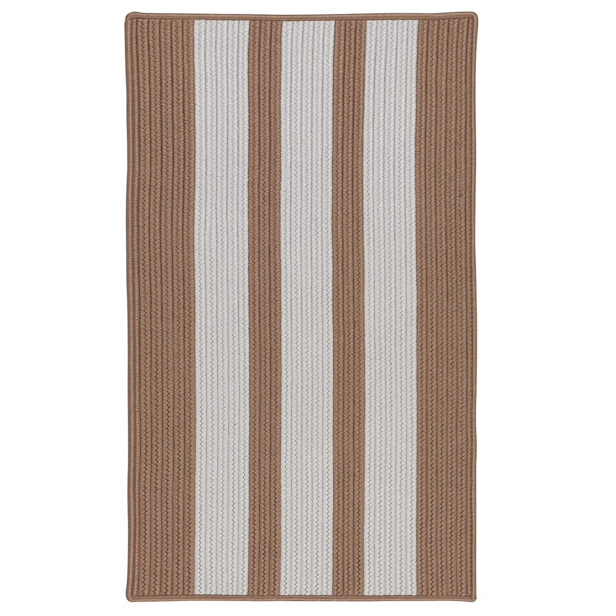 Colonial Mills Everglades Vertical Stripe Braided Rug, 2' X 4', Mocha