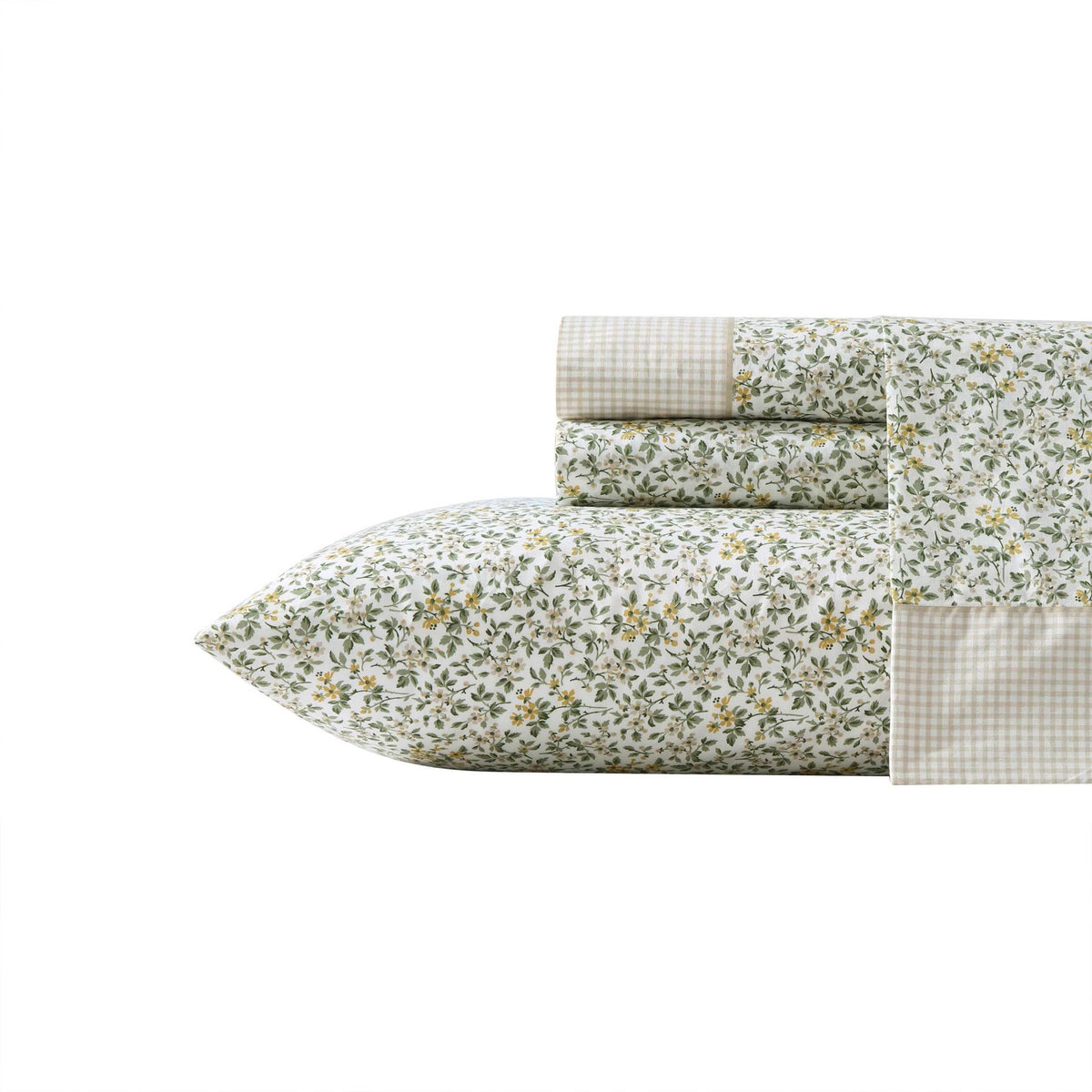 Laura Ashley - Twin Sheet Set, Breathable Percale Cotton Bedding With Deep Pockets, Chic Home Decor, Oeko-Tex Certified (Tierney