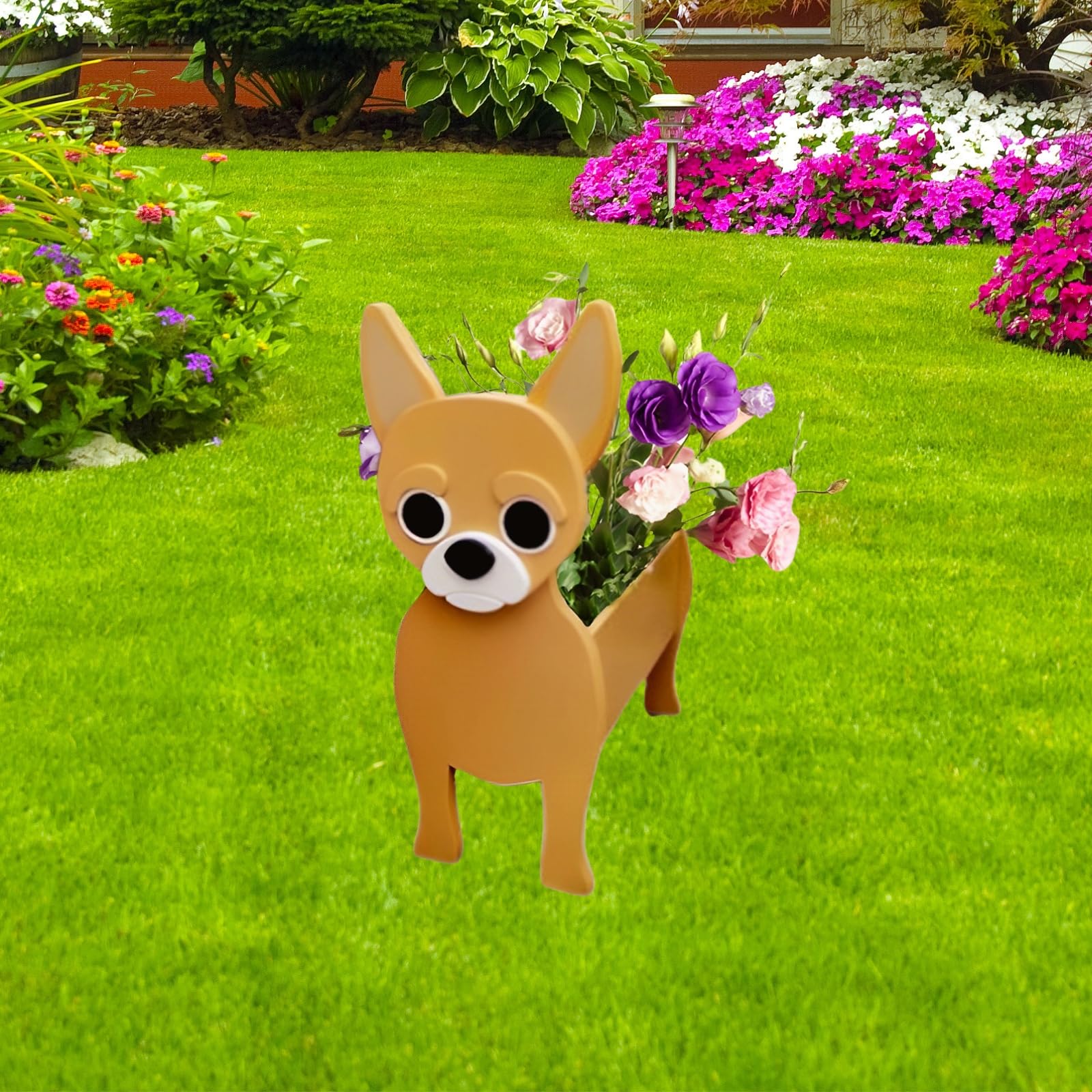 Strolfay Yellow Chihuahua Dog Planter Plant Pots,Cute Dog Flower Planter,Gifts For Pet Lovers,Unique Animal Plant Pots,Office,In