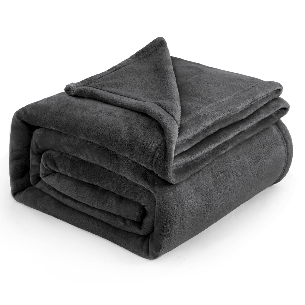Bedsure Fleece Blanket Queen Blanket Dark Grey - Bed Blanket Soft Lightweight Plush Fuzzy Cozy Luxury Microfiber, 90X90 Inches