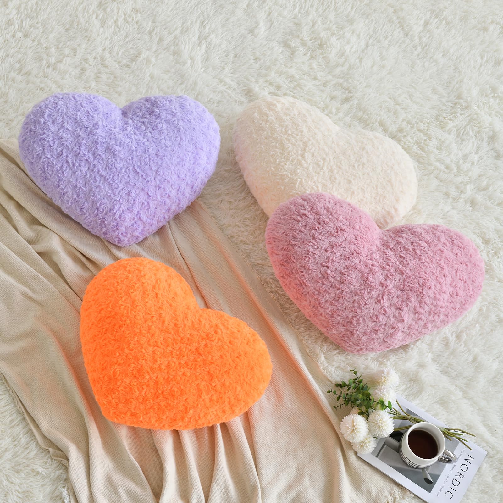 Heart Pillow, Soft Heart Shaped Pillow With Room Decorative Throw Pillows For Bed Couch Chair Sofa, Heart Shaped Cute Throw Pill