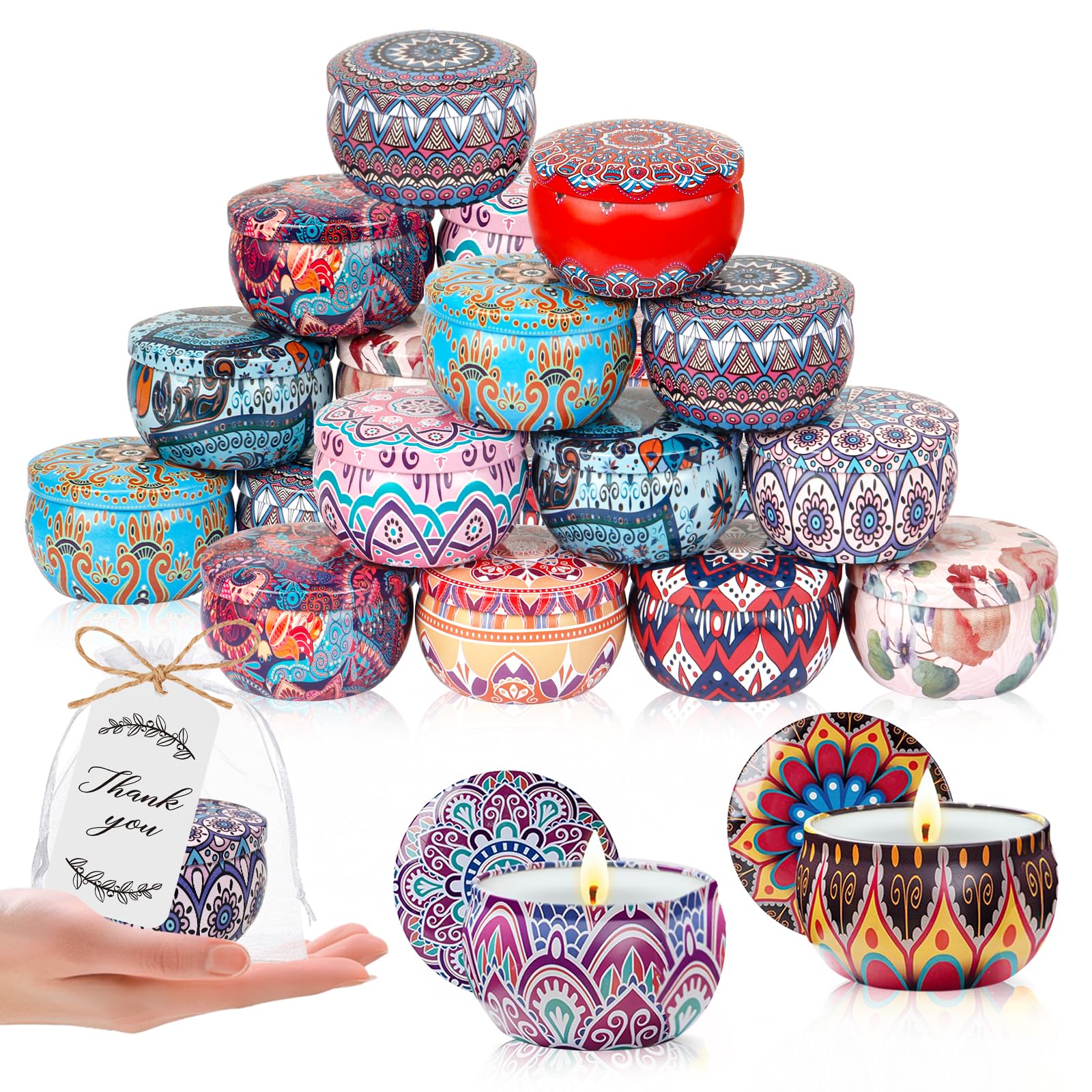 36 Pack Scented Candles Gift Set, Bridal Baby Shower Favors for Guests Housewarming Birthday Party Favors for Adults, Bulk Thank