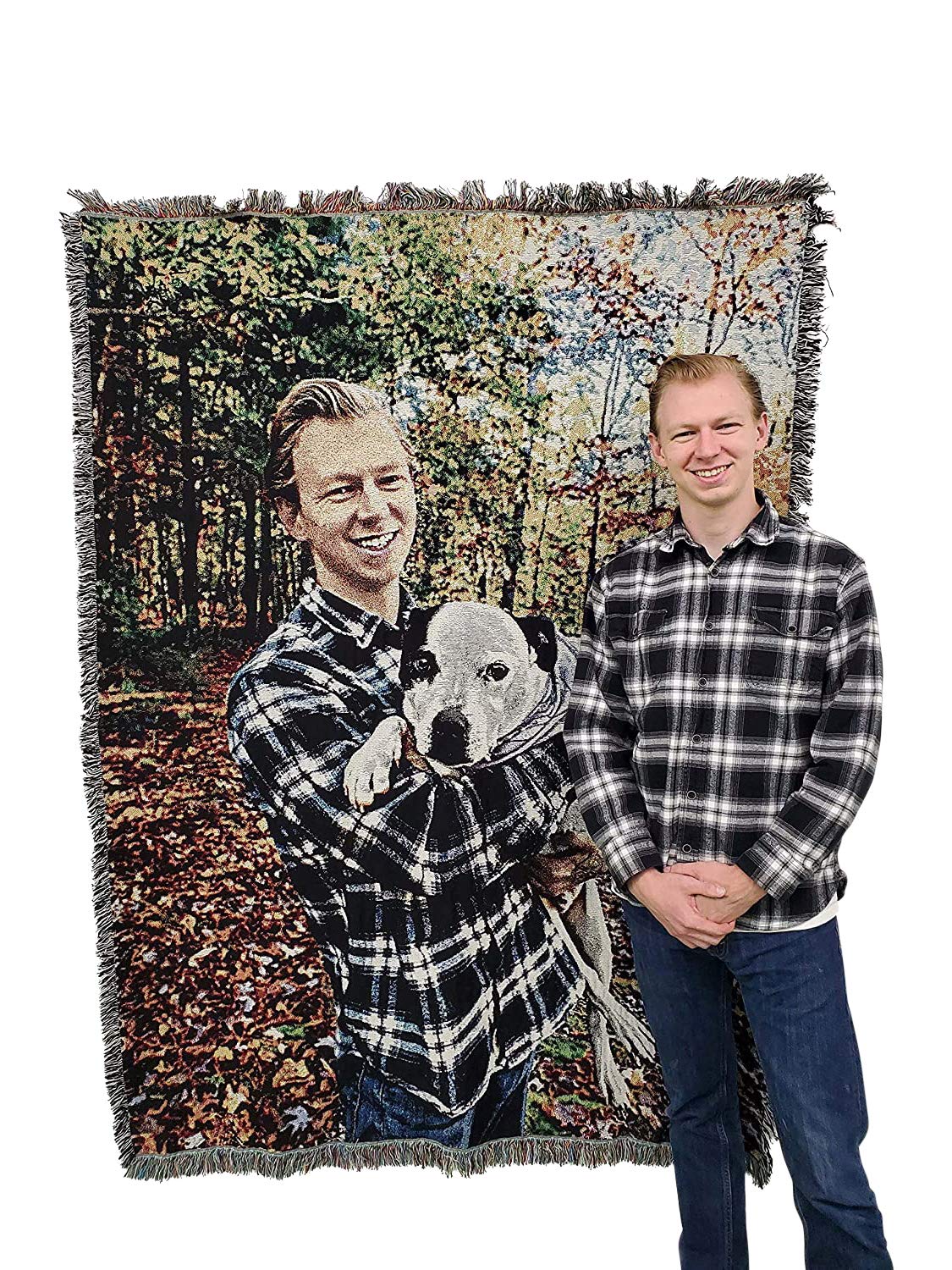 Pure Country Weavers Personalized Woven Photo Blanket - Not Printed - Custom Gift Picture Tapestry Throw 100% Cotton - Made In T