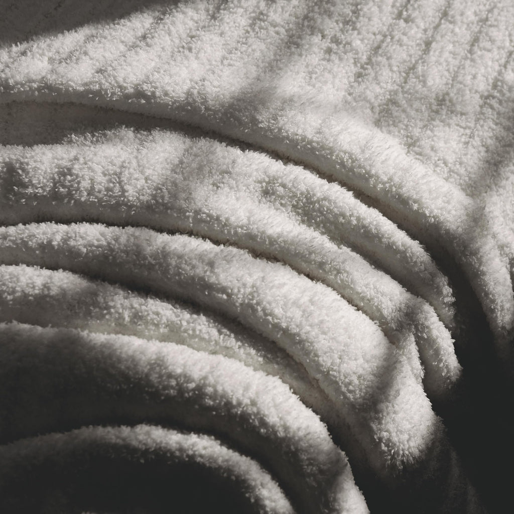 R.Share Grey Ribbed Throw Blanket 50X70 Inch Reversible, Feather Knit Microfiber Soft Comfy Cozy Lightweight Fluffy Fuzzy Warm C