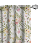 Ambesonne English Garden Curtains, Repetitive Floral Pattern with Vintage Different Flowers Bouquet, Window Treatments 2 Panel S