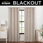 Eclipse 100% Blackout Curtain, 84"x50", Thermal Insulated, Sandstone, Grommet Style, Model 28628204193