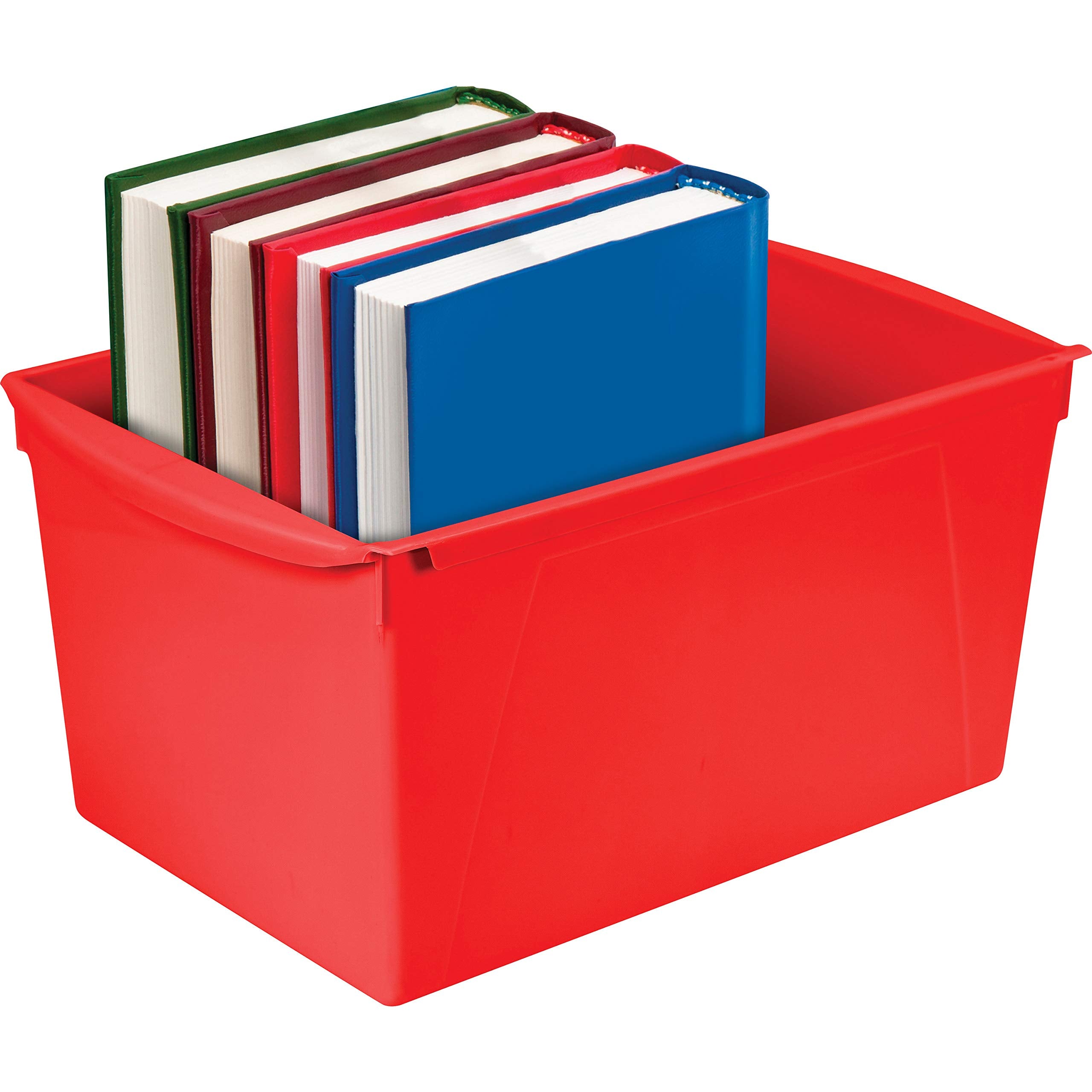 Storex Double Xl Wide Book Storage Bin, 7' X 9.2' X 14.5', Red, Yellow, Green, Teal, Blue, Purple