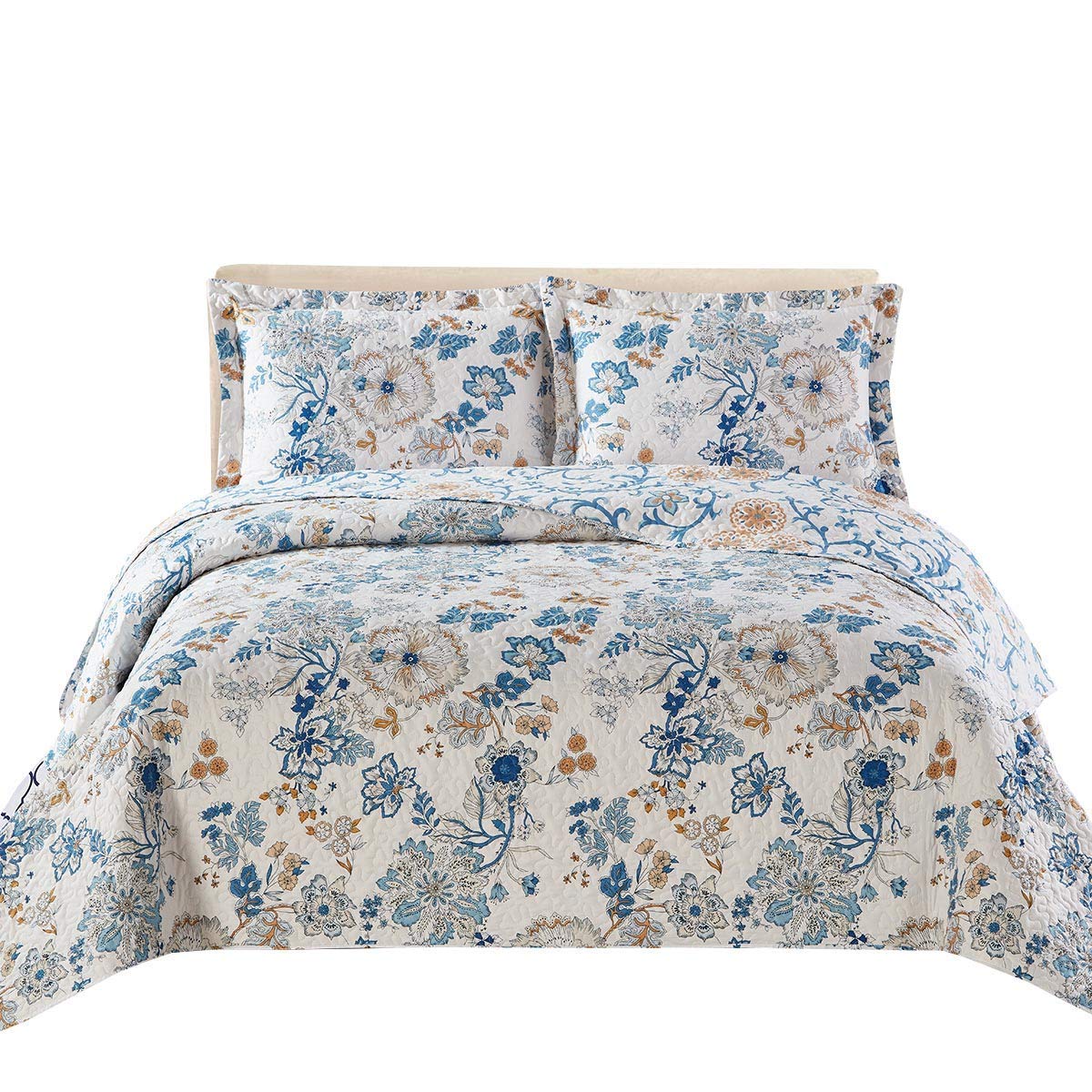 Royal Tradition Layan Reversible Coverlets, Full Over-Sized 3Pc Quilt Set (92-Inch Wide X 96-Inch Long) Lightweight Bedspread