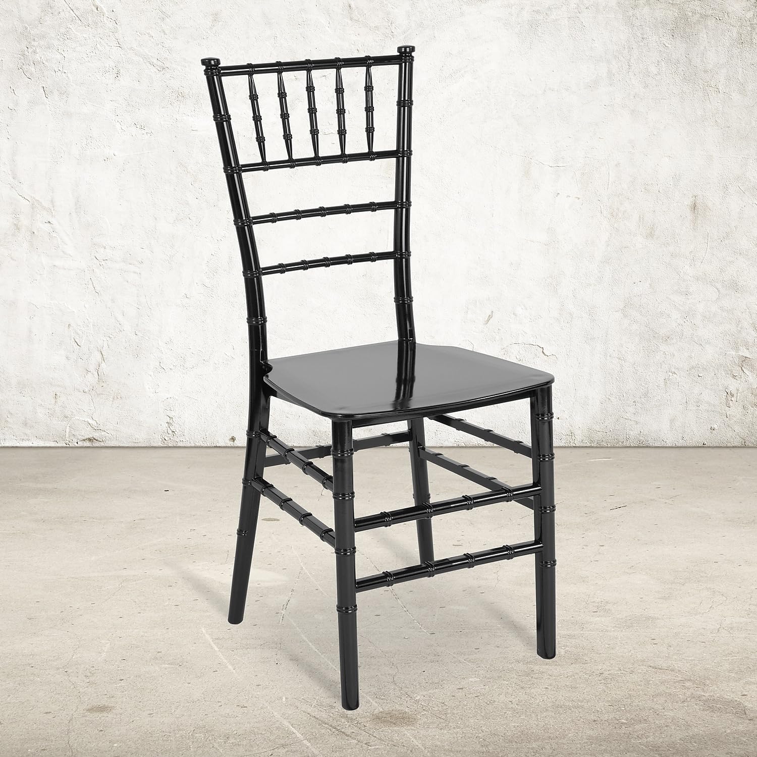 Flash Furniture Hercules Series Black Resin Stacking Chiavari Chair