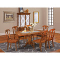 East West Furniture PONA7-SBR-W 7 Piece Kitchen Table Set Consist of an Oval Dining Table with Butterfly Leaf and 6 Dining Chairs, 42x60 Inch, Saddle Brown