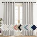 NICETOWN Snowbound Vintage Linen 100% Blackout Curtains for Living Room, Thermal Insulated Curtains 84 Long, Noise Reducing Wind