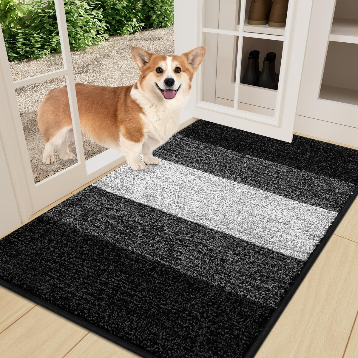 Smiry Dog Door Mat For Muddy Paws, Absorbs Moisture And Dirt, Low-Profile Entryway Mat With Non-Slip Backing, Mud Mat For Dogs,