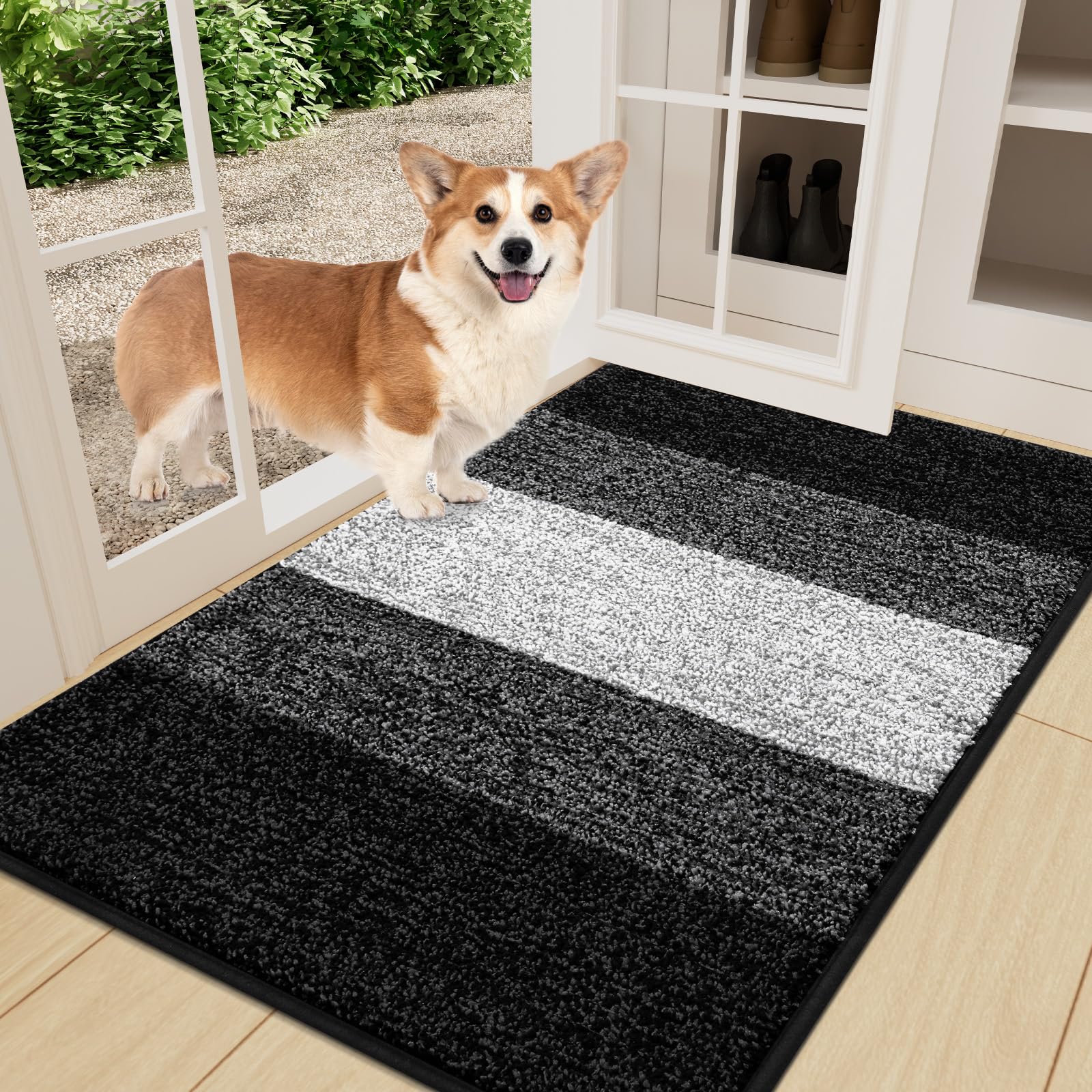 Smiry Dog Door Mat For Muddy Paws, Absorbs Moisture And Dirt, Low-Profile Entryway Mat With Non-Slip Backing, Mud Mat For Dogs,