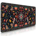 Vintage Flower Gaming Mouse Pad, Large Computer Keyboard RetroFloral Mousepad, Mouse Mat Big Non-Slip Base Stitched Edges, Deskt
