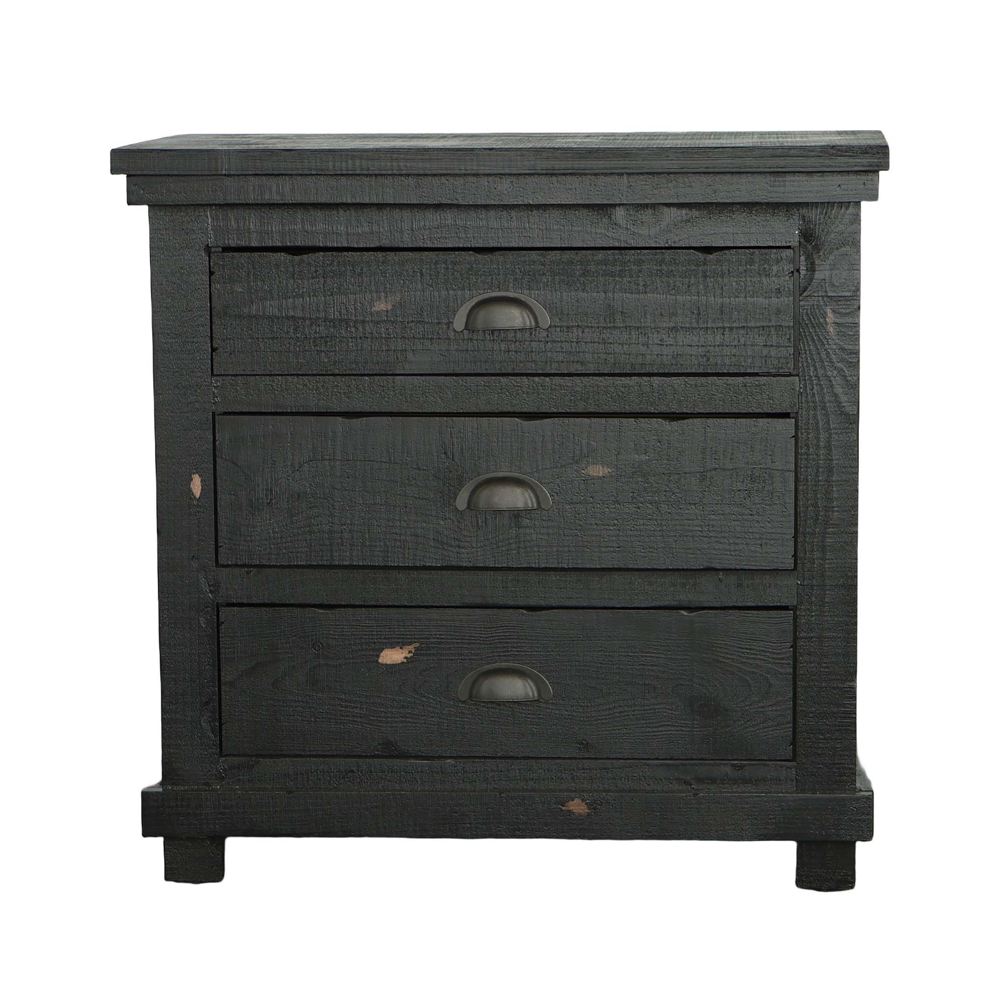 Progressive Furniture Willow Nightstand, 32&quot; X 17&quot; X 31&quot;, Distressed Black