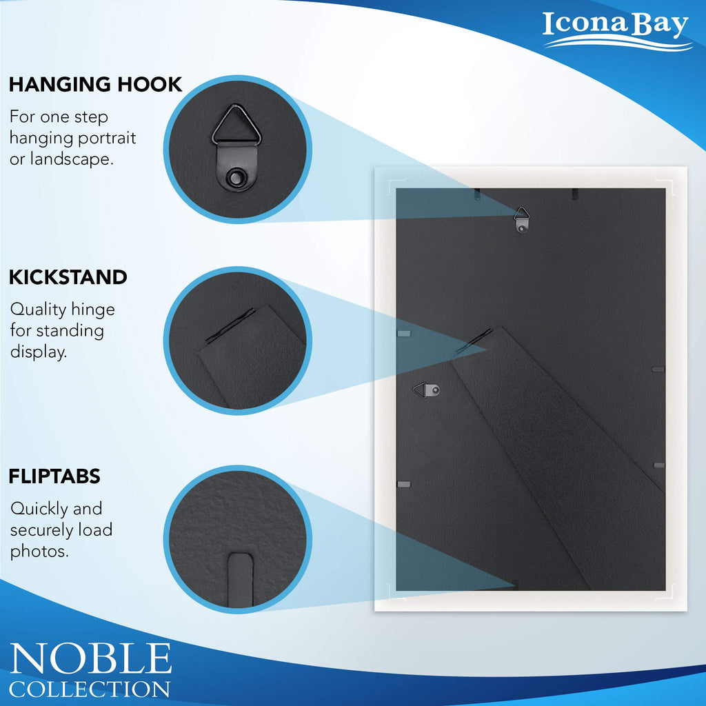 Icona Bay 4X6 Picture Frames (Gold, 6 Pack), Modern Professional Frame Set, Noble Collection