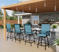 PHI VILLA Outdoor Bar Stools Set of 4, Swivel Patio Bar Stools & Chairs, High Top Bar Chairs Outside for Balcony,Porch and Backy