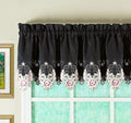 Today'S Curtain Verona Reverse Embroidery Valance, 14', Black/Rose, 60' W X 14' L
