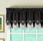 Today'S Curtain Verona Reverse Embroidery Valance, 14', Black/Rose, 60' W X 14' L