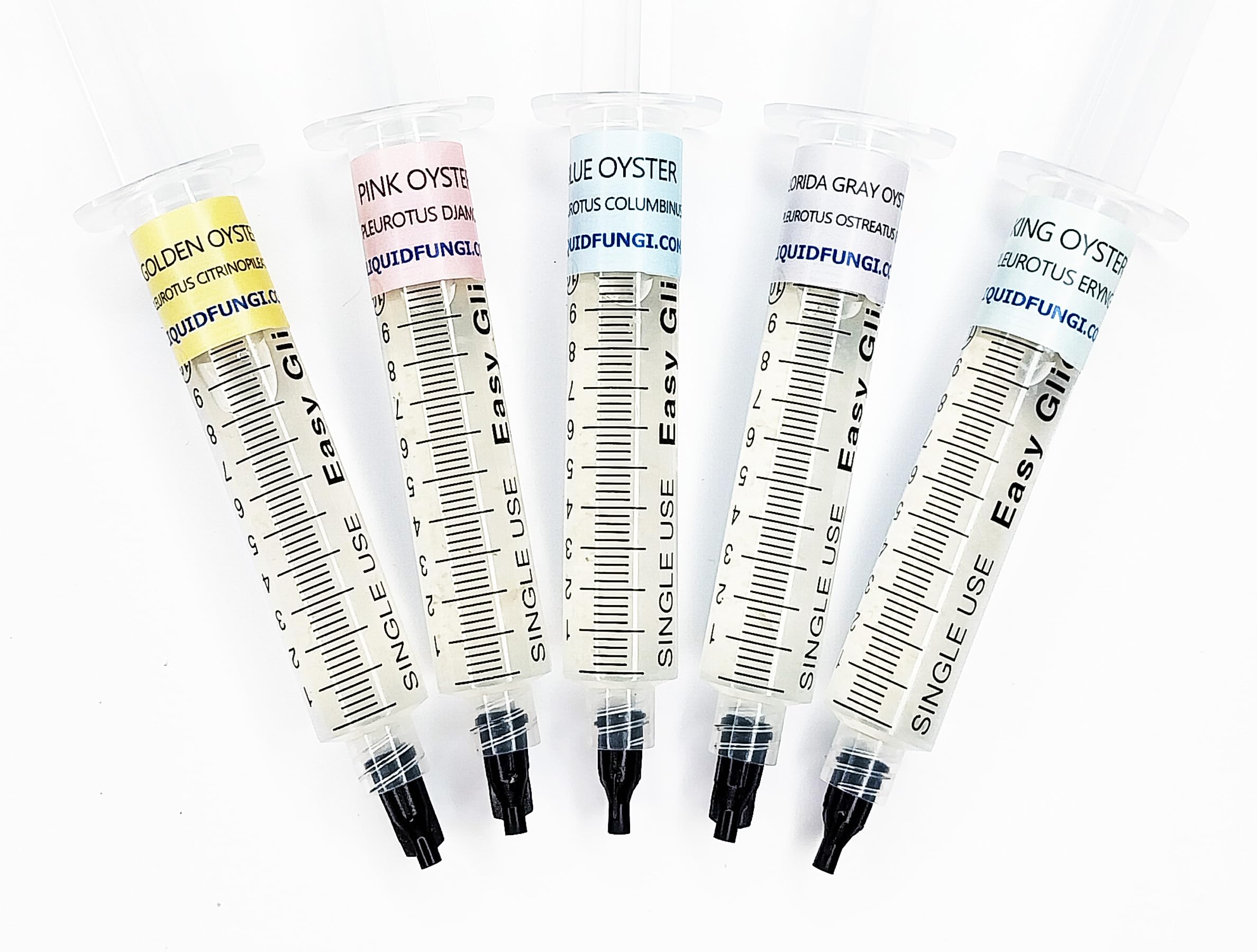 Liquid Fungi Oyster Mushroom Liquid Culture Syringe 5 Pack - Spore Free Live Mycelium