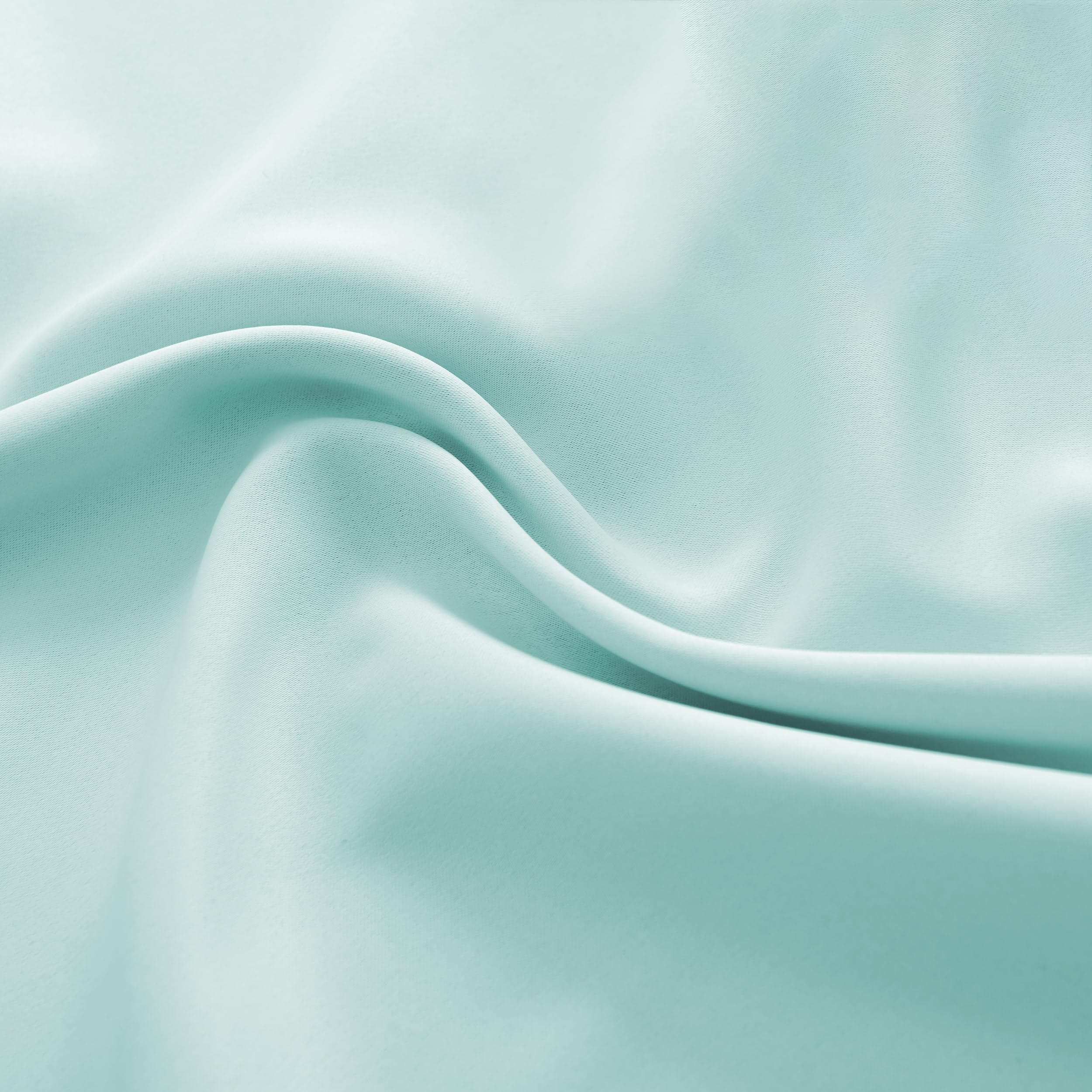 Donren 2 Panels Room Darkening Aqua Valances For Windows - Rod Pocket Kitchen Window Treatment Valances (52 Wide By 16 Inches Lo