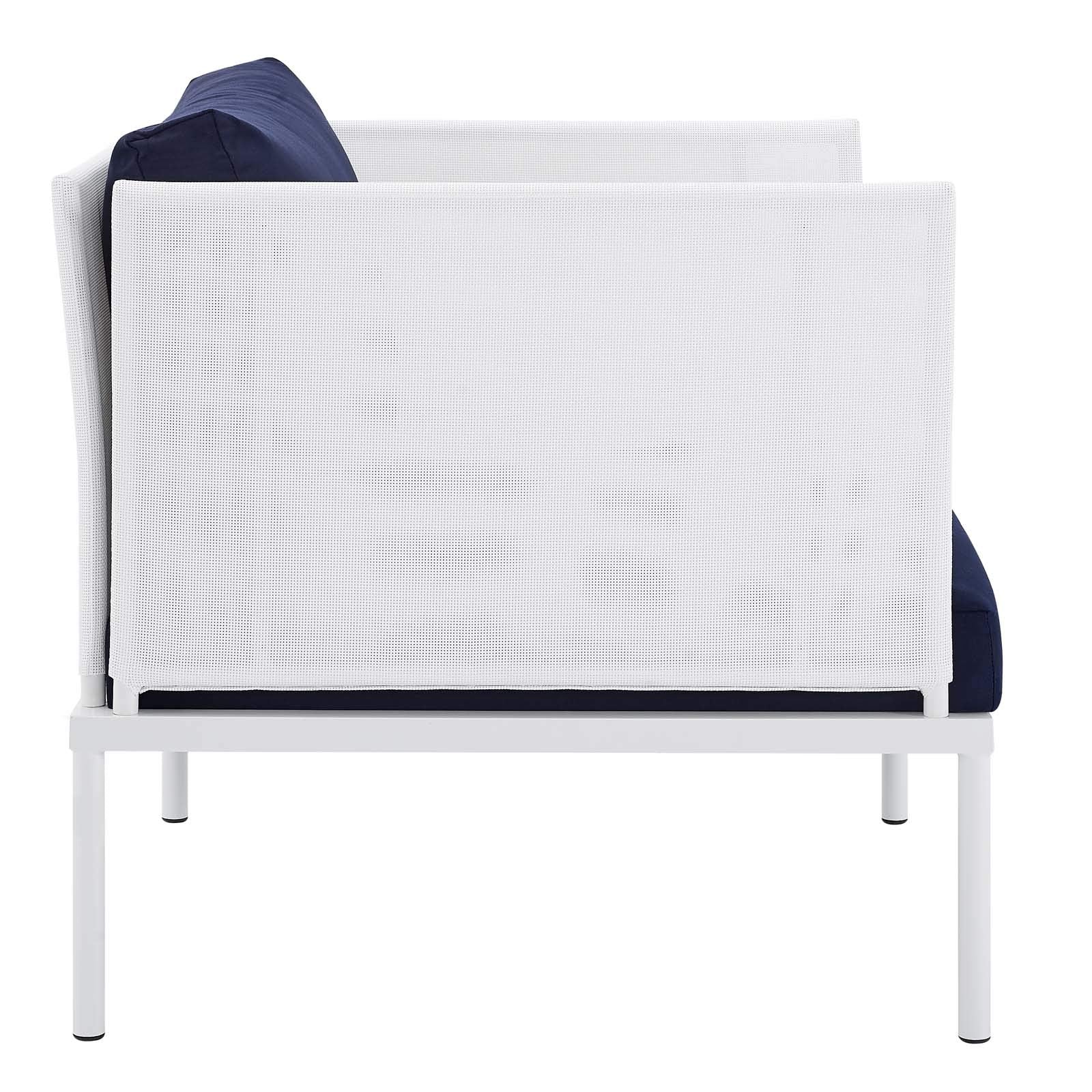 Modway EEI-4955-WHI-NAV Harmony Outdoor Patio Aluminum Armchair, White Navy