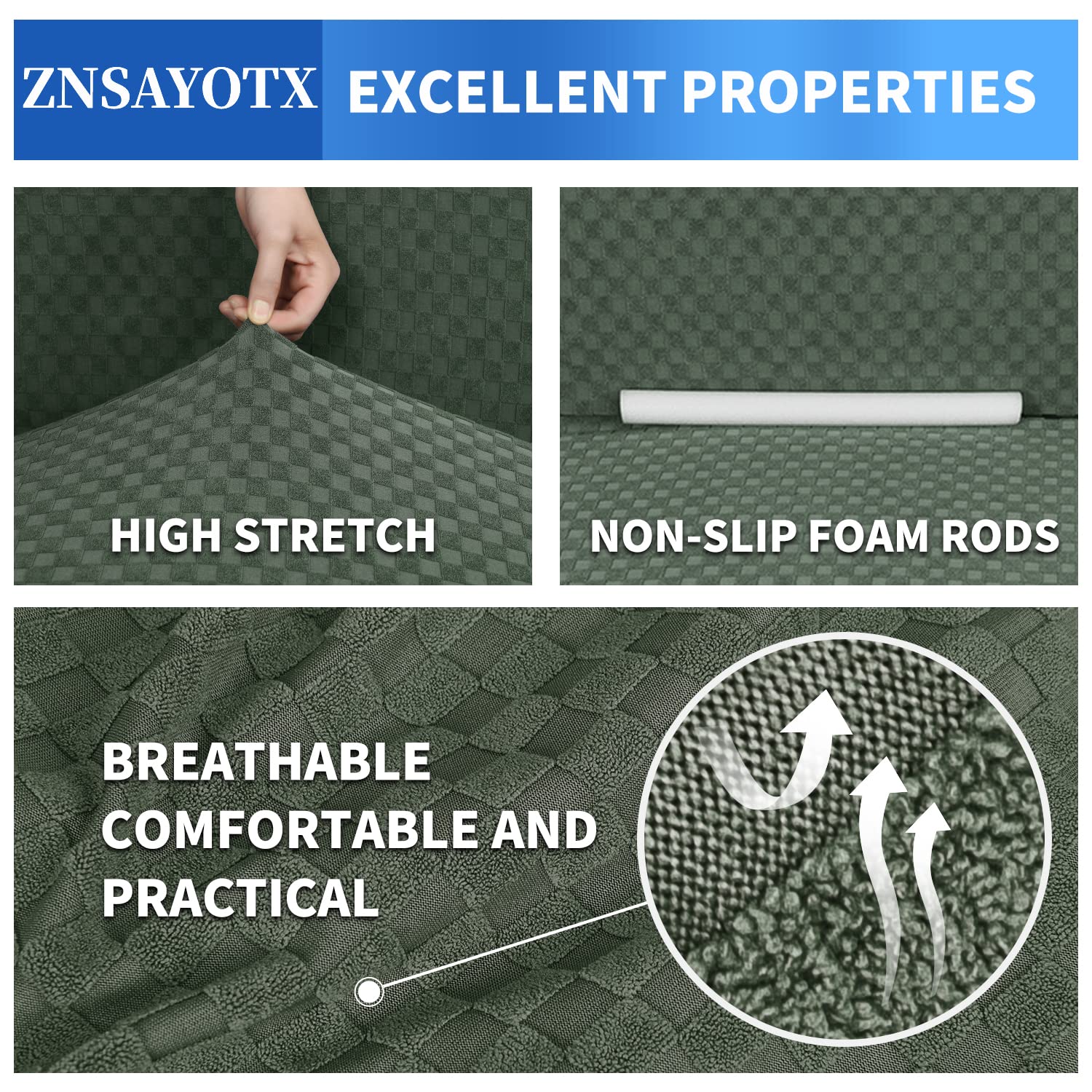 Znsayotx 1 Piece Jacquard Chair Slipcovers For Living Room High Stretch Chair Covers With Arms Anti Slip Pets Friendly Couch Sofa Armchair Cover Furniture Protector (Chair, Dark Coffee)