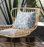 HomeRoots Blue Green Pink Broadcloth 28â€ Blue Green Boho Paisley Indoor Outdoor Throw Pillow