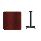 Flash Furniture 30'' Square Mahogany Laminate Table Top with 22'' x 22'' Table Height Base