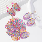 Coligree 16Pcs Colorful Dreamcatcher Charms Multicolor Hollow Dream Catcher Filigree Pendants For Earrings Jewelry Bookmark Hang