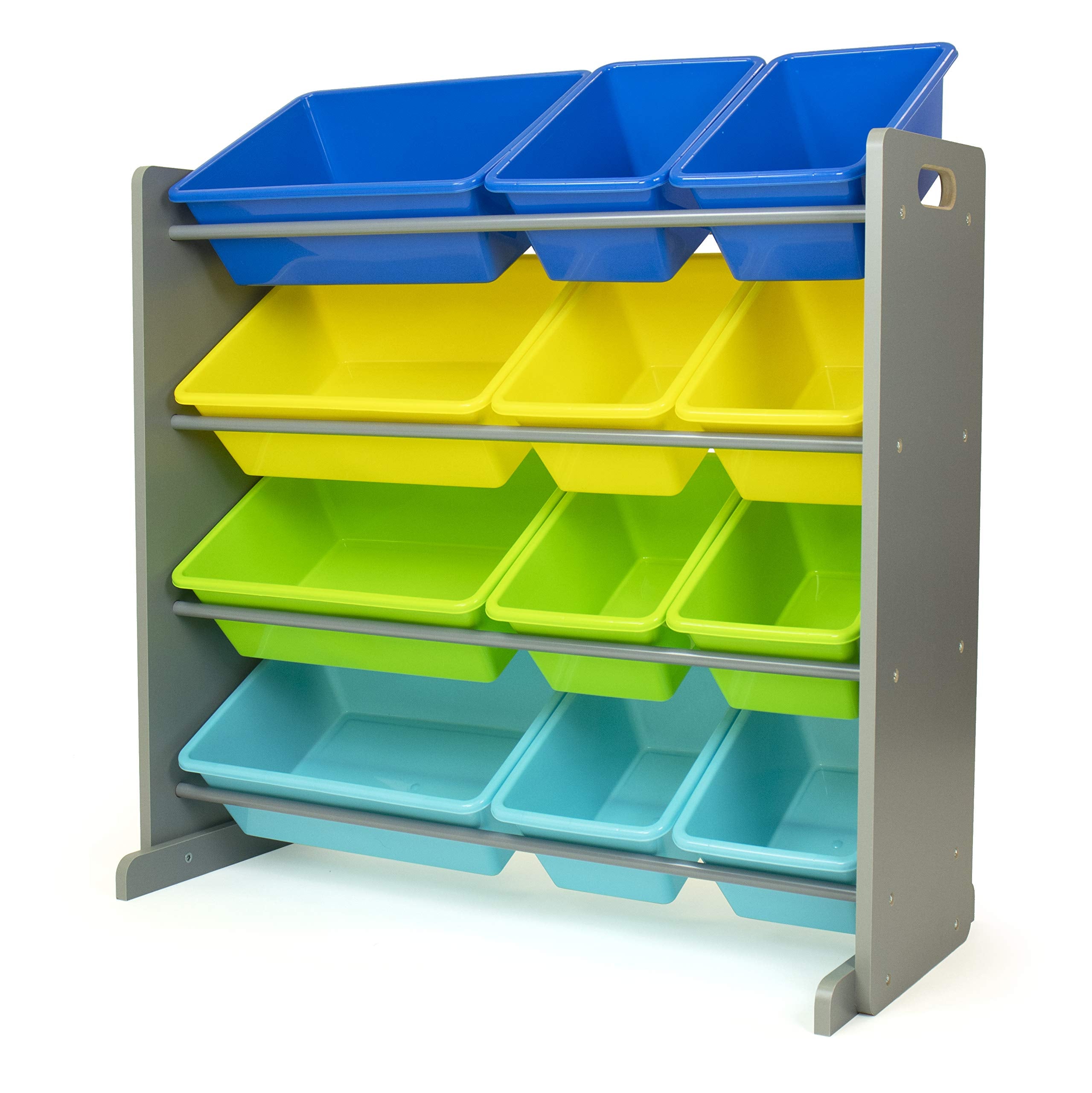Humble Crew Toy Storage Organizer, Grey/Blue/Green/Yellow 34x11x31 inches,12x9x6 inches,16xx12x6 inches