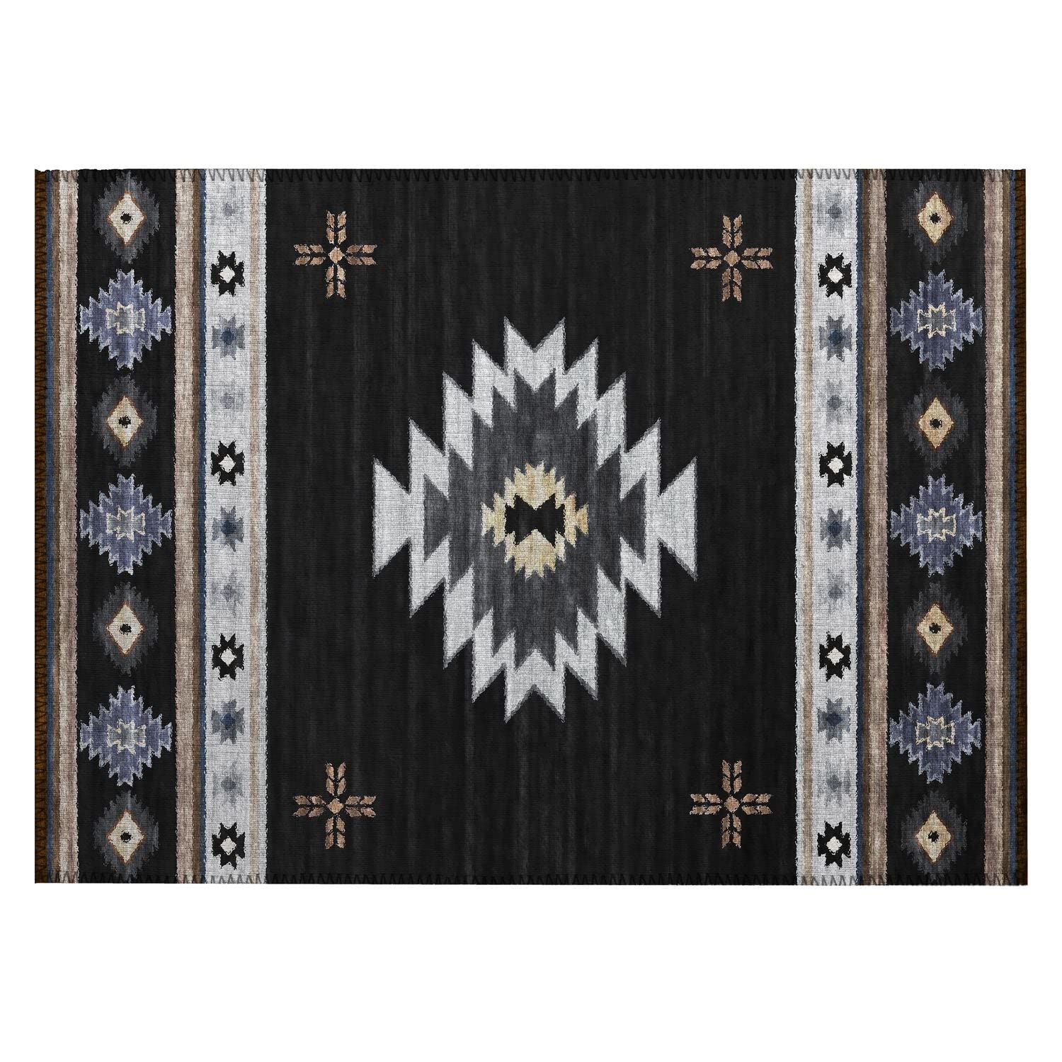 Phoenix Ph4 Black Southwestern Rug Rectangle 8' X 10'