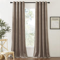 Ryb Home Taupe Velvet Curtains 90 Inch Length, Room Darkening Privacy Velvet Drapes Thermal Insulated Noise Reducing Backdrop El