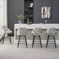 FIRAVOE Bar Stools Set of 4, 26 Swivel Counter Height Bar Stools with High Back, Linen Kitchen Barstools Counter Height for Kitc