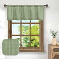 Pitalk Sage Green Linen Window Valance for Kitchen 3 Inch Rod Pocket Semi Sheer Boho Rustic Farmhouse Filtering Light Sage Valan