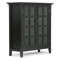 SIMPLIHOME Acadian SOLID WOOD 39 inch Wide Transitional Medium Storage Cabinet in Black for the Living Room, Entryway and Family