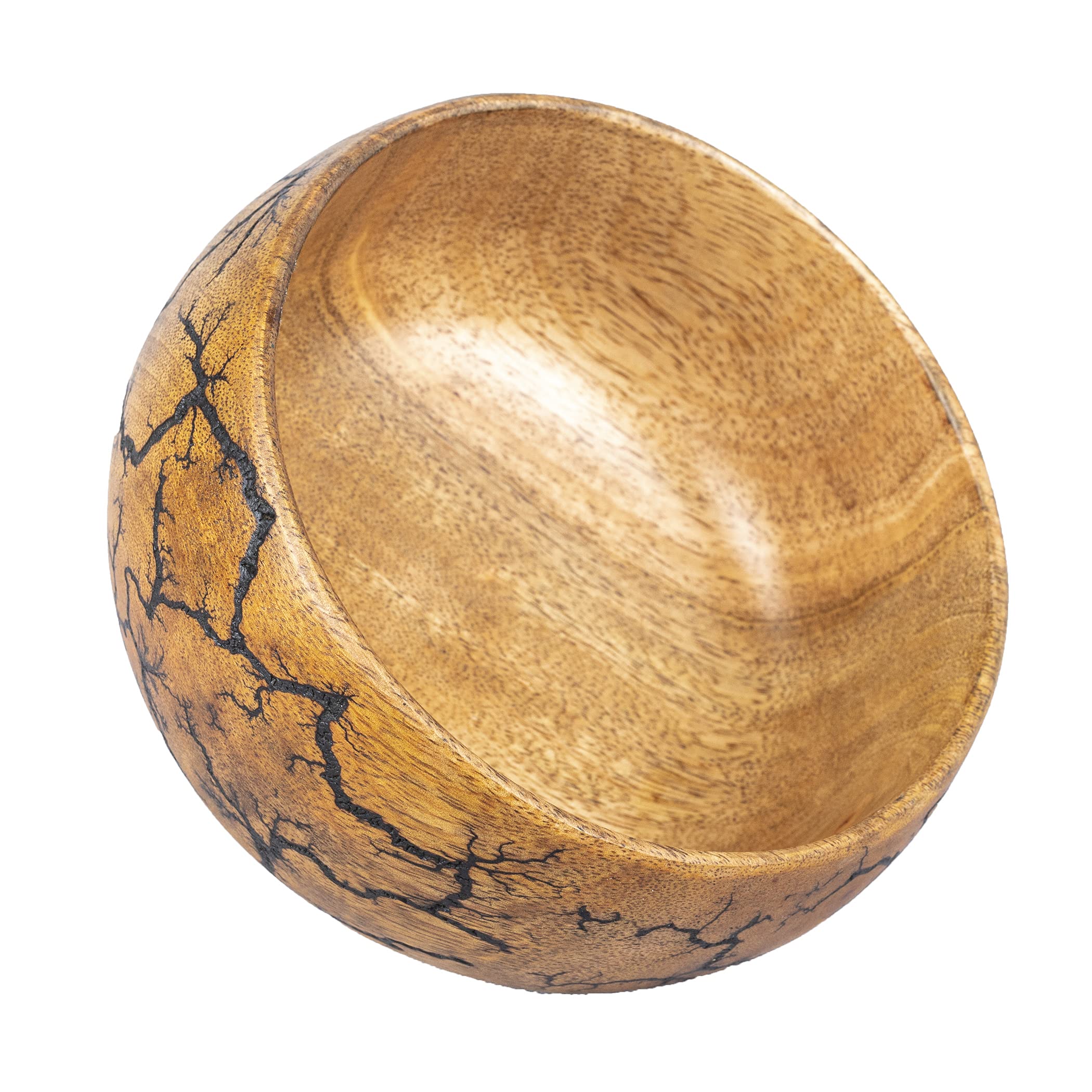 Gocraft Fractal Burn Wood Bowl, Decorative Bowl Small, 6' Diameter X 3' Height, Single Bowl
