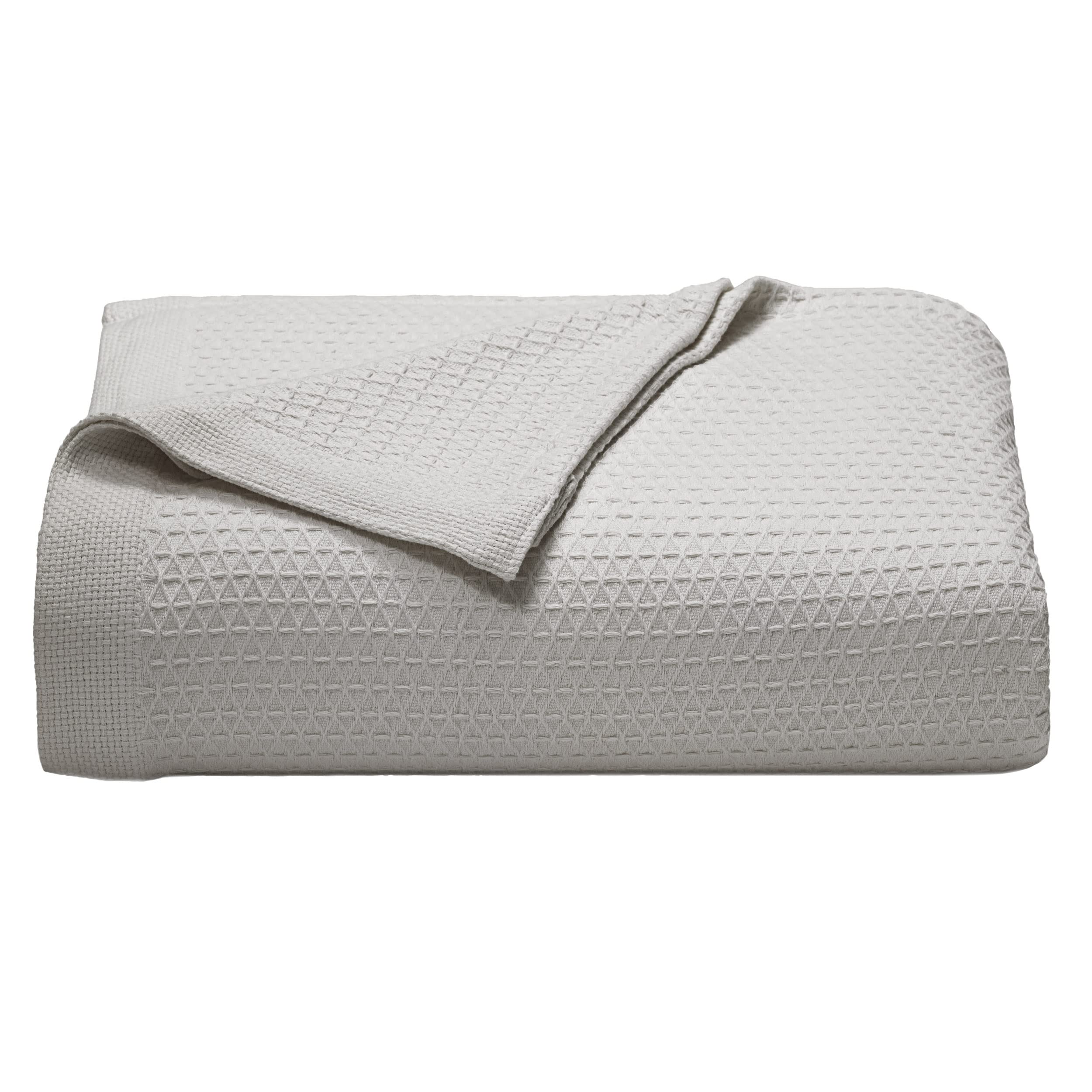 Nautica - Queen Blanket, Cotton Medium-Weight Bedding, Home Decor For All Seasons (Baird Grey, Queen)