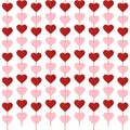 4PACK Valentines Day Garland, 40PCS Hearts, Felt Decorations, Red Pink Banner Pre-Assembled Vertical Heart Garland for Window C