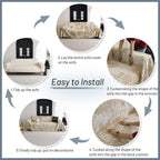 Mysky Home Couch Cover For Dogs Washable Couch Sofa Protector For Loveseat Sofa With Cats Pets Friendly Chenille Khaki Abstract