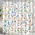 JWXCBIM Boho Leaf Floral Shower Curtain, Spring Summer Modern Colorful Botanical Leaves Bohemian Fabric Shower Curtain Set with 