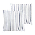 Levtex Home - Camden - Euro Shams (Set Of 2) - Quilt Back Stripe - Subtle Famhouse Stripe - Navy And Cream - (26X26In.), No Inse