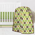 Bacati  Mod Dots Stripes 3Piece Crib Bedding Set Green Yellow Chocolate