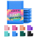 Yens Poly Bubble Mailers 8.5X12 200 Pack Blue Waterproof Self Seal Adhesive Shipping Bags, Cushioning Padded Envelopes For Shipp