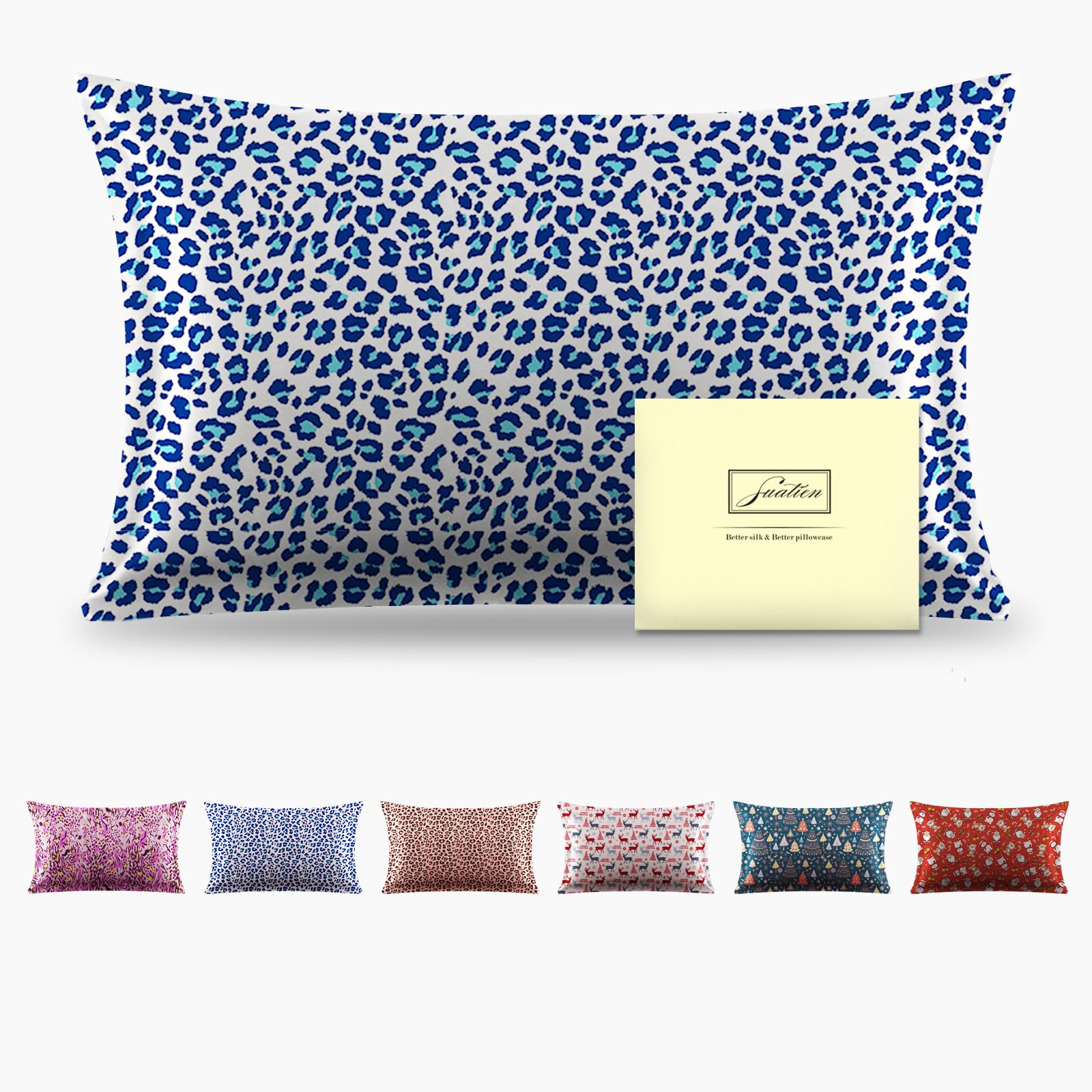 Mulberry Silk Pillowcase For Hair And Skin King Size Leopard Print Silk Pillow Cases With Zipper Soft Breathable Smooth Cooling