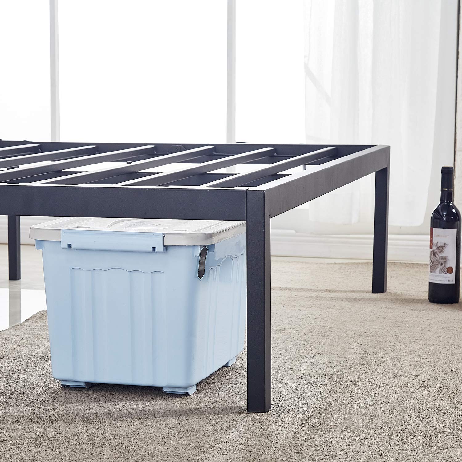 Vecelo 14 Inch King Metal Platform Bed Frame, Mattress Foundation, No Box Spring Needed,Steel Slat Support