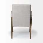 HomeRoots Cream Fabric Wrap with Brown Wood Frame Dining Chair